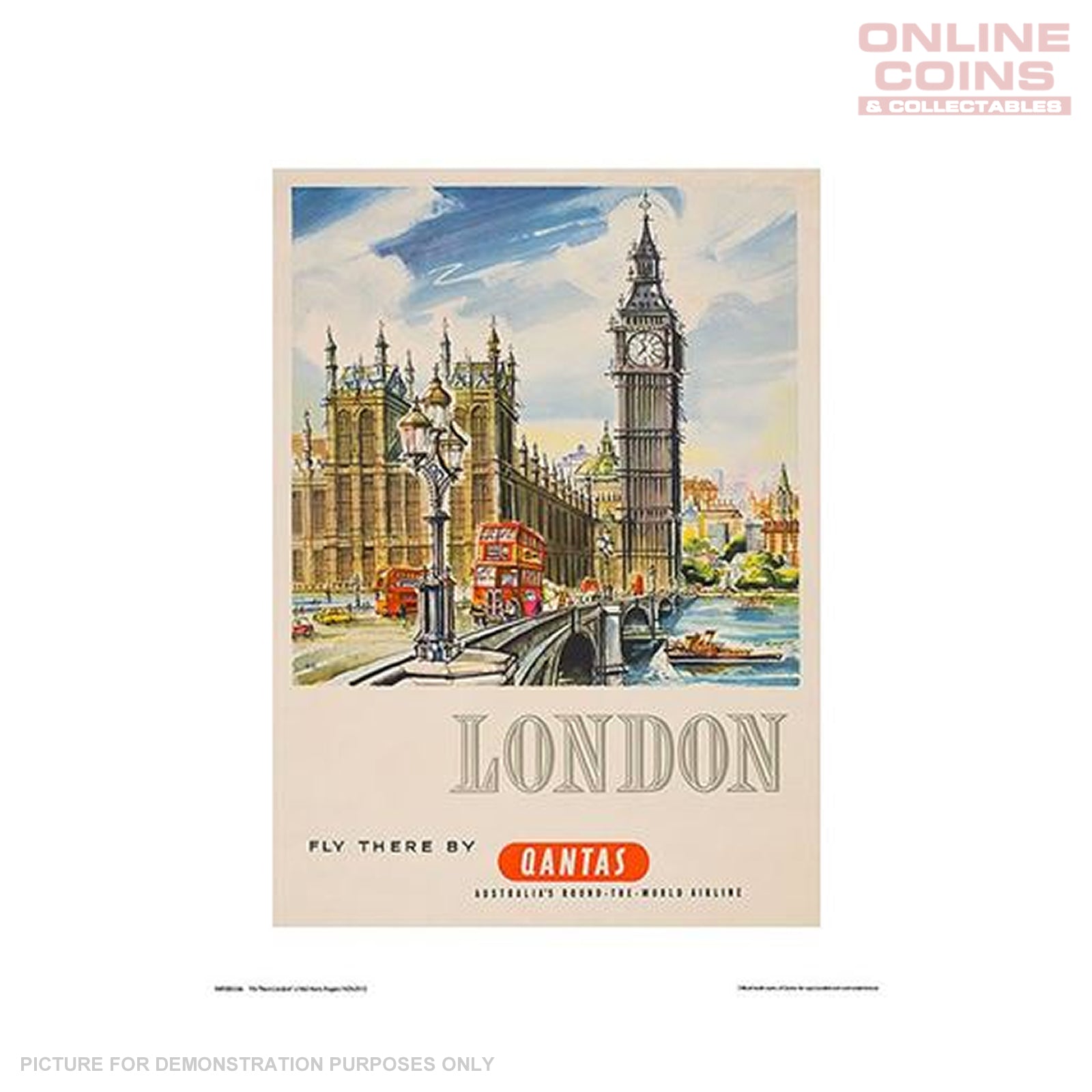 QANTAS Officially Licensed Art Print - Fly There London
